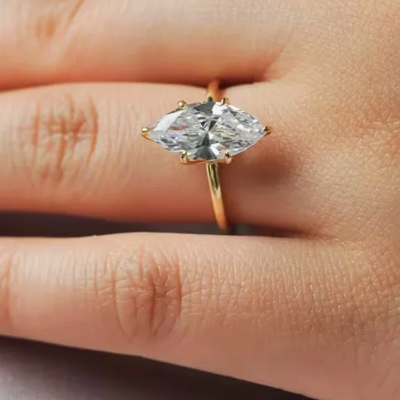 2ct Marquis Cut Ring - Picture 8 of 14